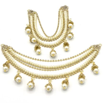 Gold Plated Bridal Daimonds Sahara Jhoomar (Pair)