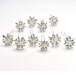 Handmade Flower Pearl Victorian Bride Hairpin Wedding Girl's Hair Bobby Pins Party Hair Accessories Hair Pins (Silver) - Image 4