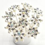 Flower Pearl Victorian Bride Hairpin Wedding Girl's Hair Bobby Pins Party Hair Accessories Hair Pins (Silver) - Image 3