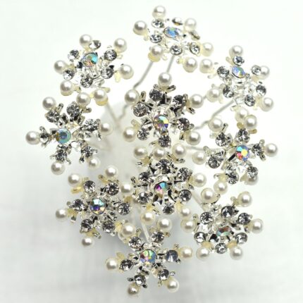 Flower Pearl Victorian Bride Hairpin Wedding Girl's Hair Bobby Pins Party Hair Accessories Hair Pins (Silver)