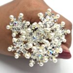Flower Pearl Victorian Bride Hairpin Wedding Girl's Hair Bobby Pins Party Hair Accessories Hair Pins (Silver) - Image 2