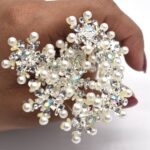 Flower Pearl Victorian Bride Hairpin Wedding Girl's Hair Bobby Pins Party Hair Accessories Hair Pins (Silver) - Image 4
