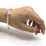 LimeLight Rhinestone Cuff Bangle Golden For Women - Image 2