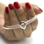 LimeLight Rhinestone Cuff Bangle Golden For Women - Image 3