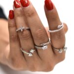 Pack Of 5 - Shiny Punk Style Golden Mid Ring Set - Small - Image 2