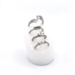 Pack of 4 Silver Color Geometric Rings for Women Adjustable Round Triangle Finger Rings
