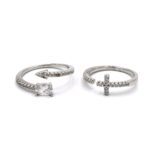 Pack of 2 Silver Finger Rings for Women