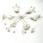 Fashion Wedding Bridal Pearl Flower Clear Crystal Rhinestone Hair Pins Clips - Image 2