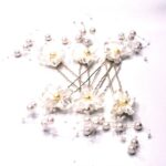 Fashion Wedding Bridal Pearl Flower Clear Crystal Rhinestone Hair Pins Clips - Image 3