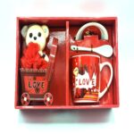 Coffee Mug and Teddy Bear  Cup Milk Mugs With Lid Spoon Home Drinkware Lovers Gift Wedding Gift