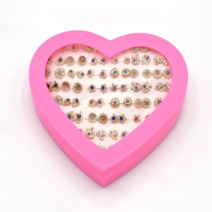 36 Pairs Pack Set Mixed Stud Cute Earrings For Women