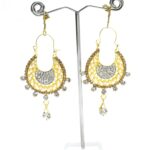 Beautiful Queen Fancy Gold Cubic Zirconia Long Bridal Wedding Drop Earrings egfrsdb4d-8 - Image 4