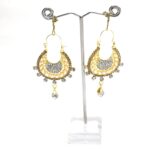 Beautiful Queen Fancy Gold Cubic Zirconia Long Bridal Wedding Drop Earrings egfrsdb4d-8 - Image 2