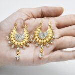 Beautiful Queen Fancy Gold Cubic Zirconia Long Bridal Wedding Drop Earrings egfrsdb4d-8