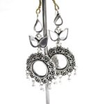 New Silver Color Rhinestone Crystal Mirror Long Tassel Earrings for Women - Image 2