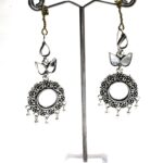 New Silver Color Rhinestone Crystal Mirror Long Tassel Earrings for Women - Image 3
