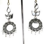 New Silver Color Rhinestone Crystal Mirror Long Tassel Earrings for Women - Image 4