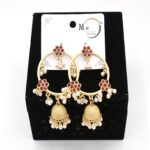 Golden Indian Ethnic Tassel Dangle Earrings For Women Big Round Gypsy Jhumka Jhumki Earring Statement Drop Earrings - Image 3