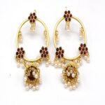 Golden Indian Ethnic Tassel Dangle Earrings For Women Big Round Gypsy Jhumka Jhumki Earring Statement Drop Earrings - Image 2