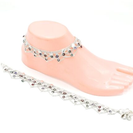 New Arrival Shiny  Cubic Zirconia  Crystal  Anklets for Women in White Gold Color Plated