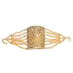 Luxury Bridal Wedding Bangles Gold Color and Plated Clear Crystal Rhinestone Stretch Bangle Bracelet for Women - Image 3