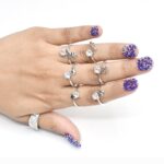 Color Flower Midi Ring Sets for Women - Image 2