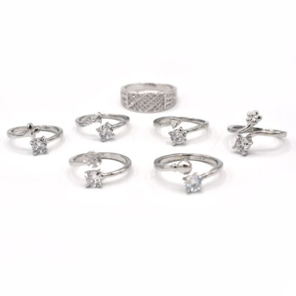 Color Flower Midi Ring Sets for Women