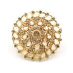 Bride Engagement Rings For Women Gold Color Retro Look Big Oval Austrian Crystal Ring Vintage Jewelry