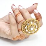 Gold Plated Latest Style Trendy Fashionable Bridal Zircon Indian Pakistani Ring For Women Girls For Casual And Party Wear And Gift - Image 2
