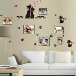 Ay7134 Cat Wall Stickers Cartoon Love Cat Photo Frame - Image 2