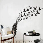 Delicate Feather Bird Decorative Vinyl Wall Stickers Bedroom Decor Decals Sticker For Kids Room Decoration Wallstickers - Image 2