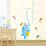 Elephant Child Height DIY Vinyl Wall Stickers For Kids Rooms Home Decor Art Decals 3D Poster Wallpaper Decoration - sk9111 - Image 3
