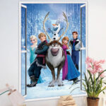 Cartoon Princess Elsa Anna Diy Frozen Wall Stickers Kids Rooms Background Decoration Removable Children Bedroom Poster Decor lm7023 - Image 2