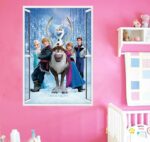 Cartoon Princess Elsa Anna Diy Frozen Wall Stickers Kids Rooms Background Decoration Removable Children Bedroom Poster Decor lm7023 - Image 3