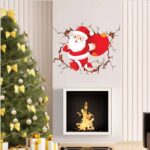 NC1370       Wall Stickers for Room Decor Cartoon Breaking Santa Claus Mural Art Home Decals Posters Kids Bedroom Xmas Decorations - Image 6