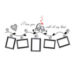 Angoily Photo Frame Wall Sticker with Heart Birds Removable PVC Decal for Living Room Bedroom Glass Window and Sofa Decor size 45x60 ay640b - Image 5