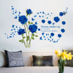 SK9195B Fashion Rose Flower Wall Sticker - Image 3