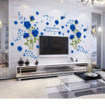 SK9195B Fashion Rose Flower Wall Sticker - Image 2