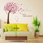Ay9026a B Red And Blue Background Products Korean Pink Cherry Tree Bedroom Wall Stickers - Image 4