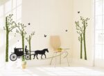 AY815 New Style Tree Carriage Creative Painting Bedroom Living Room Background Wall Stickers - Image 3