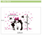 Forever Love Angel Cat Wall Sticker Romantic TV Background Home Decoration - Image 6