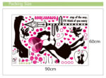 Forever Love Angel Cat Wall Sticker Romantic TV Background Home Decoration - Image 5