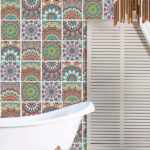 Premium Mosaic Self Adhesive Wallpaper Sticker, PVC 2D Waterproof Oilproof Ceramic Tiles Stickers Toilet Tile Wall Paper Wall Tiles 8"x8" (6 Sheets)  JM710 - Image 5