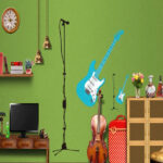 Guitar stickers dance music studio decoration removable wall stickers bedroom cupboard decorate home decor ay9115 - Image 5