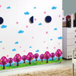 Green grass Purple tree Baseboard wall stickers - Image 3