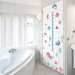 Kids Height Sticker Undersea Mermaid Wall Decal for Children's Room Kindergarten Entrance Door Decorative Height Measuring Ruler size 50x70 sk7197 - Image 2