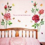 SK9218 Flowers Love Couple Room Decoration Wall Decal Romantic Rose Stickers Autocollants - Image 4