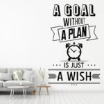 A Goal Without A Plan is just a wish Quote Wall Sticker Office Work Encourage Office Decor Meeting Room Art Word Decals