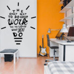 Love Work What You Do Motivational Quotes Wall Sticker Creative Light Bulb Design Office Decor Vinyl Wall Decals Murals - Image 3