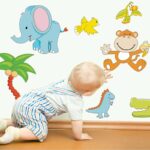 Cartoon Design wall deco sticker Baby Room Wallpaper PVC Sticker Home Decoration Customized removeable kiss Cut decals Sticker size 50x70 xy8052 - Image 4